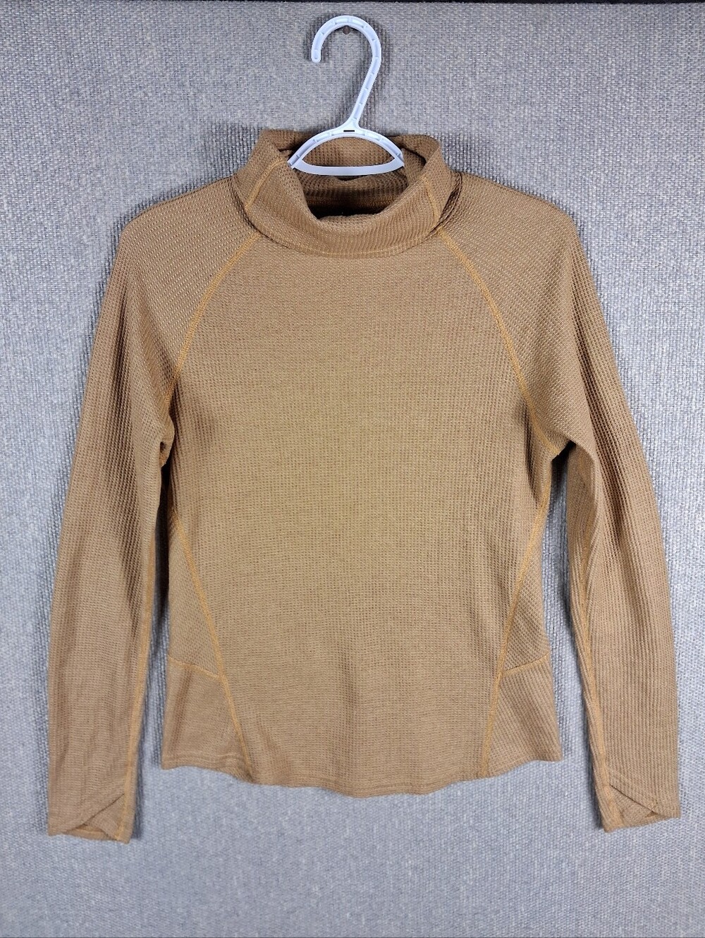 Kuhl Petra Turtleneck Small Tuscan Sun Ribbed Long Sleeve Pullover Waffle Knit